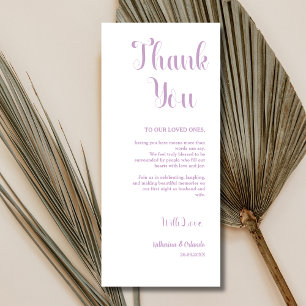 Lavender Classic Place Setting Thank You Card