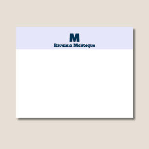 Lavender Classy Personalized Name Letter Monogram  Card