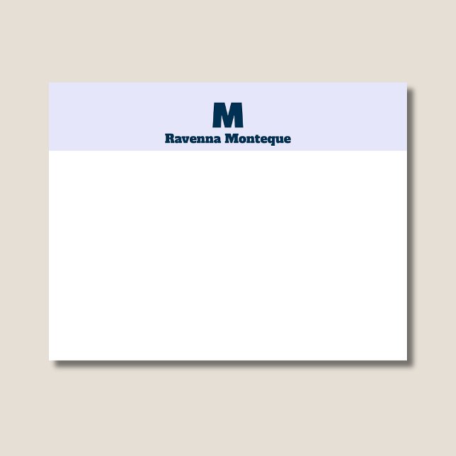 Lavender Classy Personalized Name Letter Monogram  Card (Creator Uploaded)
