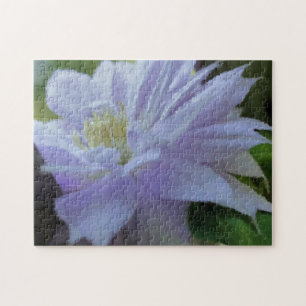 Lavender Clematis Flower Art Photo Painting Jigsaw Puzzle