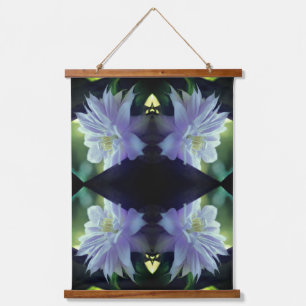 Lavender Clematis Flower In Trellis Abstract Hanging Tapestry