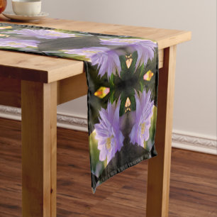 Lavender Clematis Flower In Trellis Abstract      Short Table Runner
