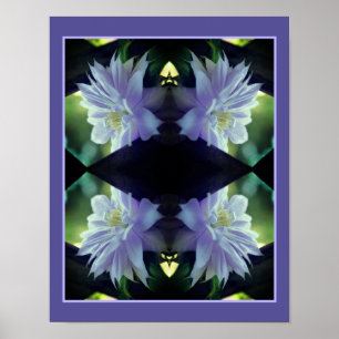 Lavender Clematis Flower In Trellis Nature Art Poster