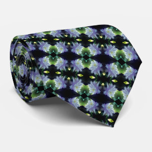 Lavender Clematis Flower In Trellis Pattern Tie