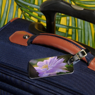 Lavender Clematis Flower In Trellis Personalised   Luggage Tag