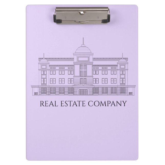 Lavender Clipboard with Architectural Design (Front)