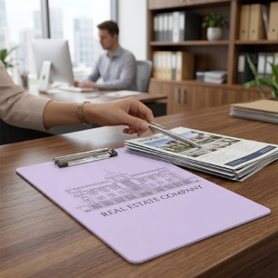 Lavender Clipboard with Architectural Design