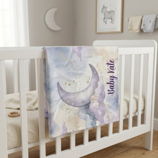  Lavender cloud watercolour celestial  Fleece Blanket