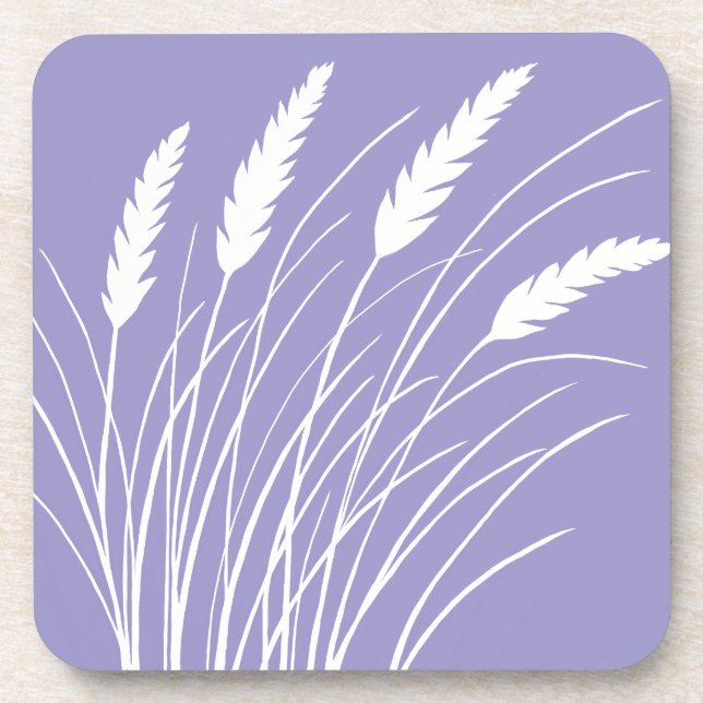 lavender coaster with beach grass design (Front)