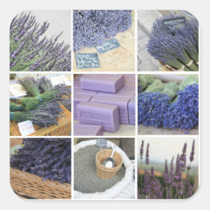 Lavender Collage Square Sticker