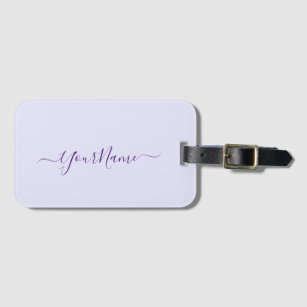 lavender colour  - add name    luggage tag