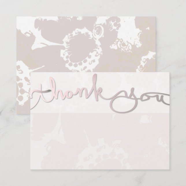 Lavender Colour Floral Note Thank You Card (Front/Back)
