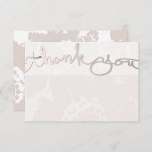 Lavender Colour Floral Note Thank You Card