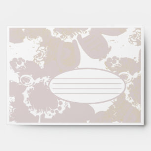 Lavender Colour Floral on White Envelope