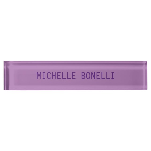 Lavender Colour Minimalist Plain Legible Modern Nameplate (Front)