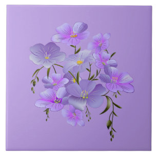 Lavender-Coloured Pretty Floral Bouquet Tile
