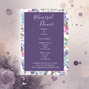 lavender colourful wildflower greenery rehearsal invitation