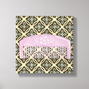 Lavender Comb on Chocolate Background Canvas Print
