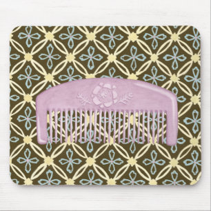 Lavender Comb on Chocolate Background Mouse Mat
