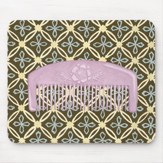 Lavender Comb on Chocolate Background Mouse Mat (Front)