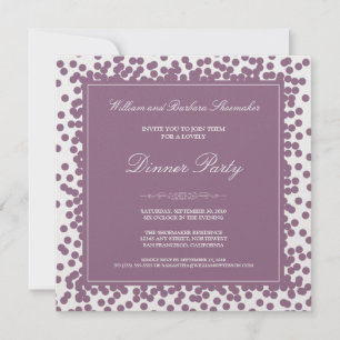 Lavender Confetti Dinner Party Invitation
