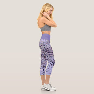 Lavender confetti swirl high waist capris