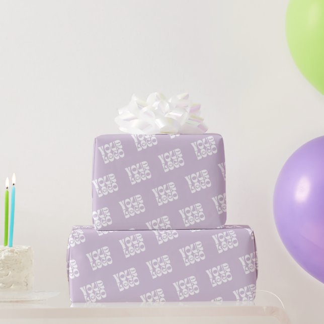 Lavender Corporate Business Logo Wrapping Paper (Party Gifts)