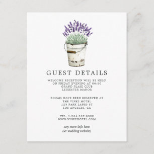 Lavender Cottage Chic Wedding Guest Details Enclosure Card