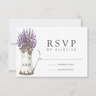 Lavender Cottage Chic Wedding RSVP Card