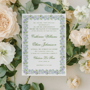 Lavender Cottage Floral Frame Wedding Invitation