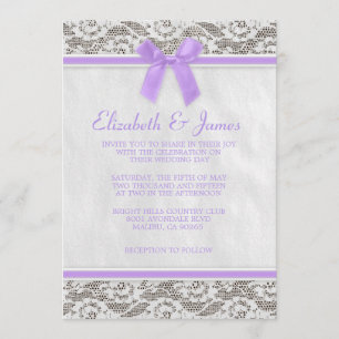 Lavender Country Lace Wedding Invitations
