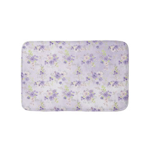 Lavender Countryside Flowers Bath Mat