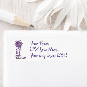 Lavender Cowboy Boot Return Address Label