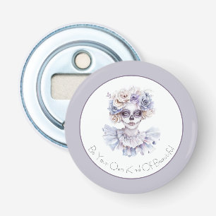 Lavender Cream Floral Girl Own Kind of Beautiful Bottle Opener