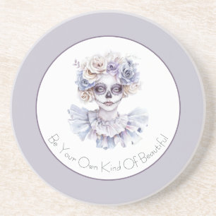 Lavender Cream Floral Girl Own Kind of Beautiful Coaster