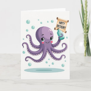 Lavender Creature Birthday Card