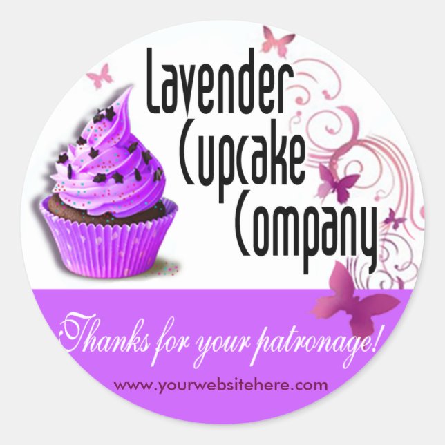 Lavender Cupcake Company Thank You Stickers (Front)
