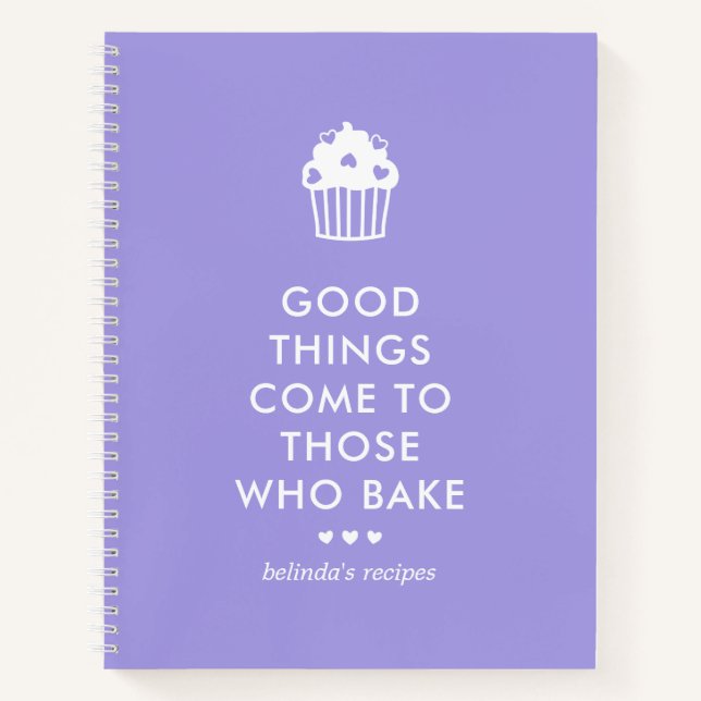 Lavender Cupcake Good Things Baking Recipe Notebook (Front)
