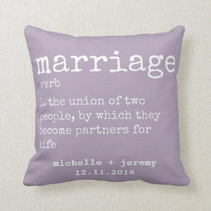 Lavender Custom Couple's Definition Wedding Pillow