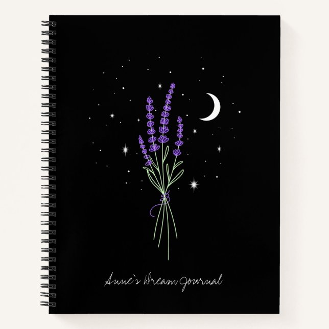 Lavender Custom Dream Journal Notebook (Front)