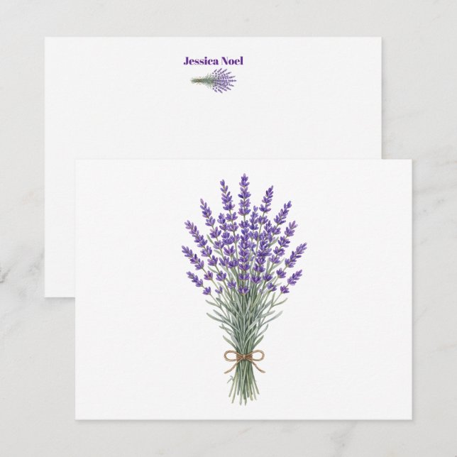 Lavender Custom Name Card (Front/Back)