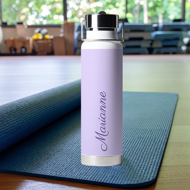 Lavender custom name script water bottle (Creator Uploaded)