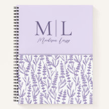 Lavender Cute Floral Monogram Personalised Name