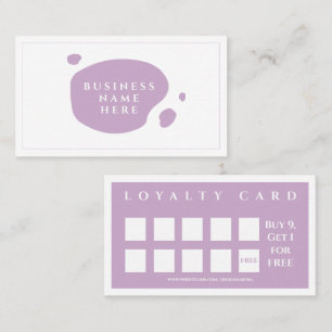 Lavender Cute Minimalist Salon Coffee Shop Loyalty Card
