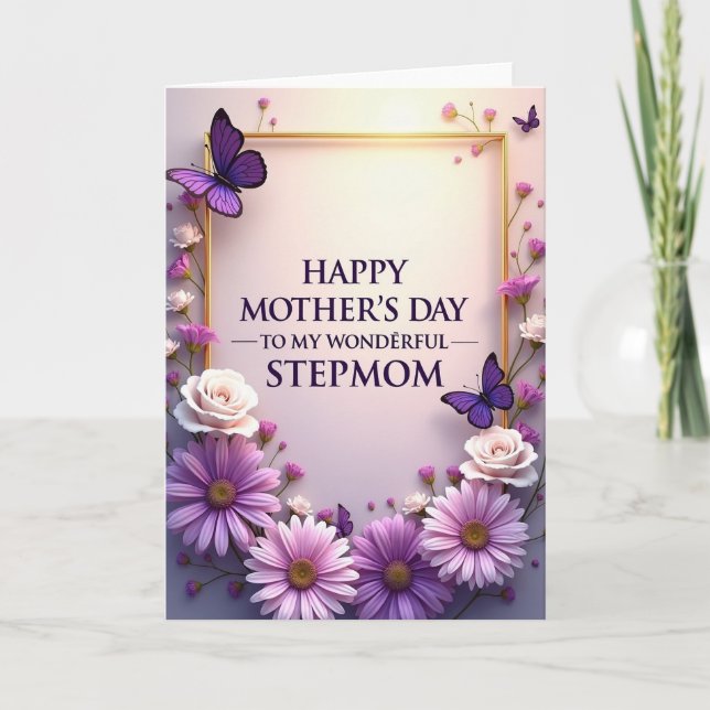 Lavender Daisies Mothers Day Card (Front)