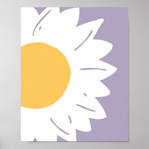 Lavender Daisy – Minimalist Floral Wall Art