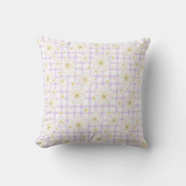 Lavender Daisy Spring Cushion (Front)