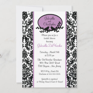 Lavender Damask Bridal Shower Invitation