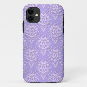 Lavender Damask Pattern iPhone 11 Case