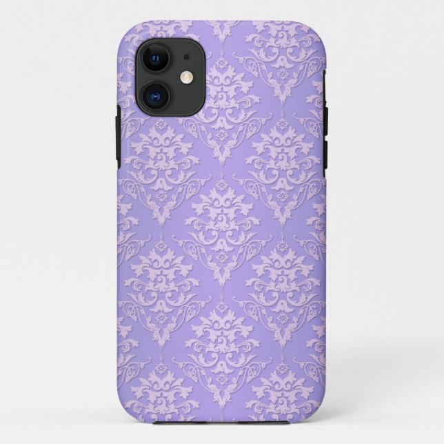 Lavender Damask Pattern Case-Mate iPhone Case (Back)